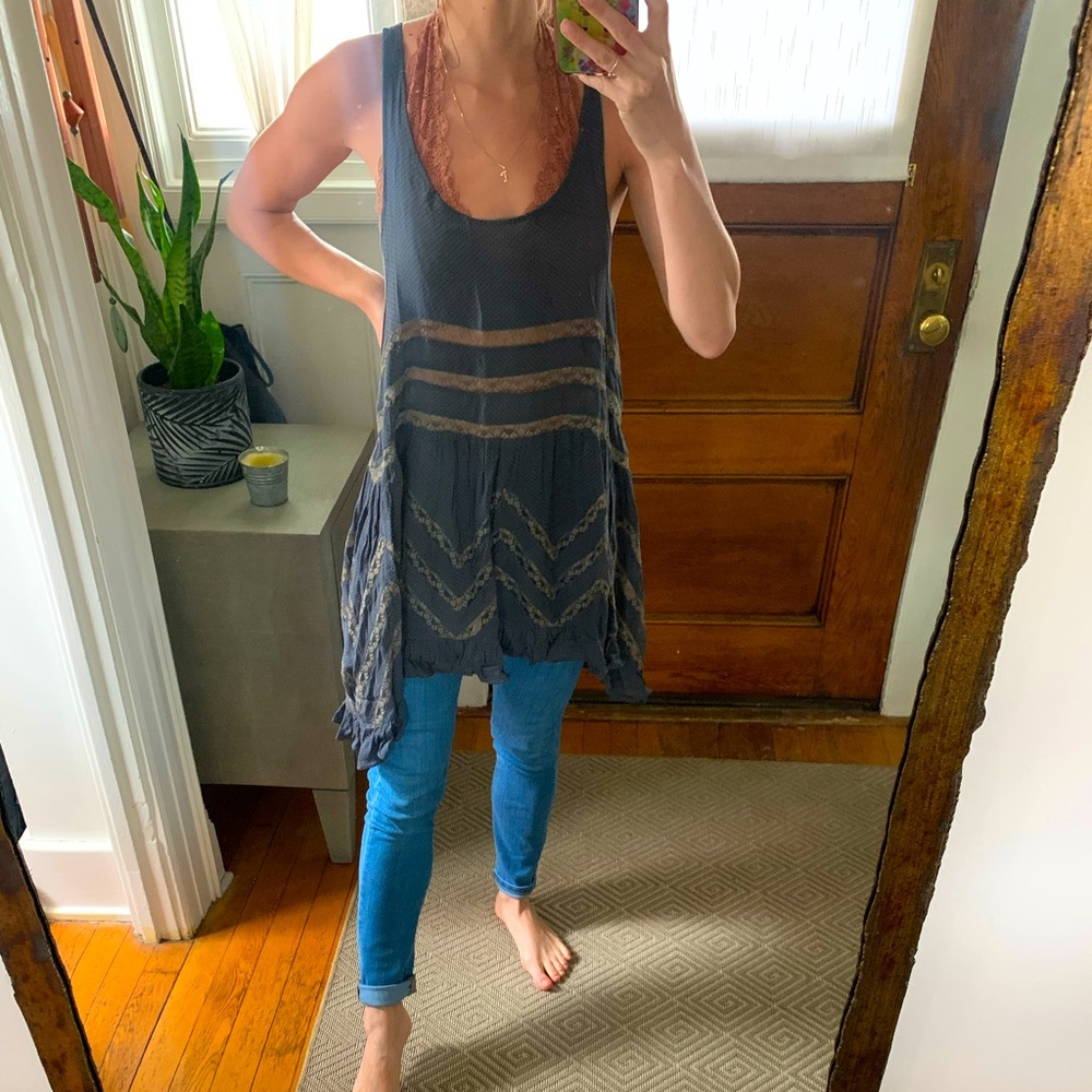 Free People XS grey tunic